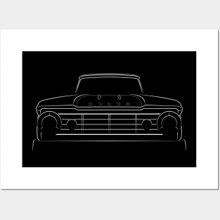 1968 Dodge D100 Sweptline - front stencil, white Posters and Art